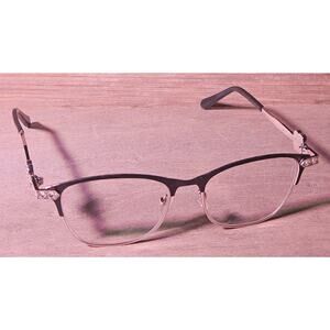 Caviar Italian Eyeglass Frames Browline Rhinestone 51-16-134 Preowned